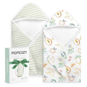 image:imageMomcozy Baby Towel with Hooded  Ultra Soft amp Absorbent Large Bath Towel Set for Comfort amp Gentle on Babys Skin  Shower Gift amp Bath Essential amp Baby Registry Search for NewbornInfantToddlerKidsWondrous Green Orchard
