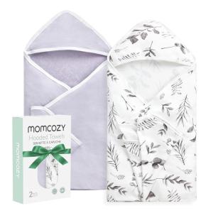 image:imageMomcozy Baby Towel with Hooded  Ultra Soft amp Absorbent Large Bath Towel Set for Comfort amp Gentle on Babys Skin  Shower Gift amp Bath Essential amp Baby Registry Search for NewbornInfantToddlerKidsInk Wash Leaves