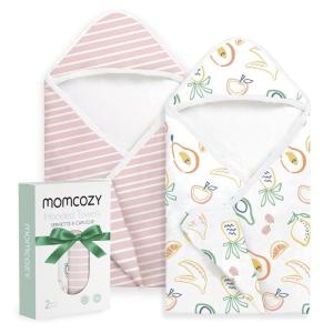 image:imageMomcozy Baby Towel with Hooded  Ultra Soft amp Absorbent Large Bath Towel Set for Comfort amp Gentle on Babys Skin  Shower Gift amp Bath Essential amp Baby Registry Search for NewbornInfantToddlerKidsDreamy Pink Orchard