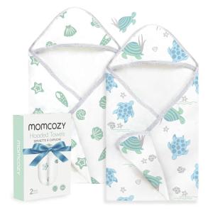 image:imageMomcozy Baby Towel with Hooded  Ultra Soft amp Absorbent Large Bath Towel Set for Comfort amp Gentle on Babys Skin  Shower Gift amp Bath Essential amp Baby Registry Search for NewbornInfantToddlerKidsMarine Turtle Magic