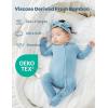 image:imageMomcozy Unisex Baby Pajamas BabyTemp Monitoring Double Zipper Boy Girl Sleepers Rompers Footie 2 Pack Light Weight Stretchy Viscose Derived from Bamboo Baby Jammies 03 M Blue Grey