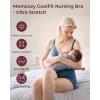 image:imageMomcozy CoolFit Nursing Bras for Breastfeeding Fixed Padding Ultra Stretch Seamless Jelly Strip Maternity Bra WirelessNordic Blue