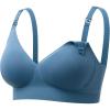 image:imageMomcozy CoolFit Nursing Bras for Breastfeeding Fixed Padding Ultra Stretch Seamless Jelly Strip Maternity Bra WirelessNordic Blue