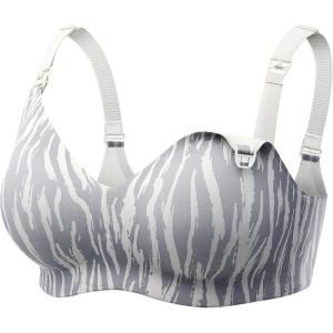 image:imageMomcozy Nursing Bras for Breastfeeding Seamless Comfort Lightweight Maternity Bra Wireless Pregnancy Bralette Gray Zebra