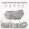 image:imageMomcozy Baby Carrier with Hip Seat Detachable HandsFree Carrier up to 44lbs Belt Extender Included Extends Waist Band up to 59 for Plus Size Parents AirmeshGrey