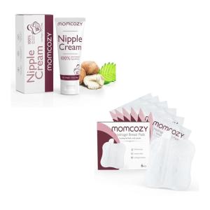 image:imageMomcozy 100 Natural Nipple Cream amp Hydrogel Nipple Pads for Sore Cracked Nipples