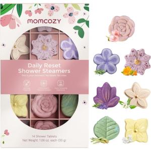 image:imageMomcozy 14 Pack Shower Steamers with Eucalyptus Leaf Shape Aromatherapy with Natural Peppermint amp Eucalyptus Essential Oil Relaxation LongLasting Ideal Spa Gifts for HerHimFlower