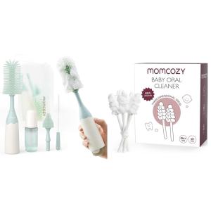 image:imageMomcozy Bottle Brush Kit Innovative PushPress Design for Better Cleaning amp Momcozy Baby Tongue Cleaner Gauze