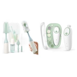 image:imageMomcozy Bottle Brush Kit with Innovative PushPress Design amp Baby Nail File Electric Green