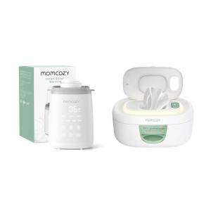 image:imageMomcozy Bottle Warmer Grey amp Baby Wipe Warmer with Innovative Spring Design