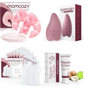 image:imageMomcozy Larger Breast Therapy Packs Hot and Cold Breast PadsWarming Lactation MassagerHydrogel Nipple Pads with Soothing LanolinCream Safe for Breastfeeding