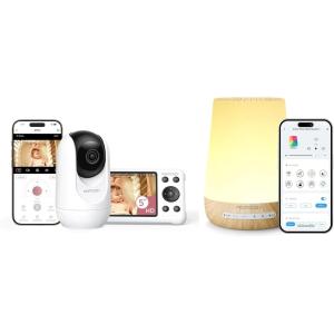 image:imageMomcozy Smart WiFi Baby Monitor with Camera and Audio amp Momcozy White Noise Machine for Baby Sleeping with Night Light