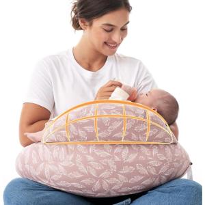 image:imageMomcozy Nursing Pillow for BreastfeedingPioneering Safety Guard Wider Feeding Pillows for More Support for Mom amp Baby Easier Nursing amp Hand Free Fit for All Removable Cotton CoverPink Snuggle