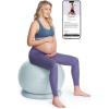 image:imageMomcozy BirthEase Maternity Ball Set Birthing Ball with App FullJourney Courses BPAFree PVC amp Anti Burst Exercise Yoga Ball for Maternity Labor Physio RecoveryGlacier Blue