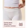 image:imageMomcozy 7 Pcs 100 Cotton Postpartum Underwear for Women Breathable MidHigh Waist Disposable Underwear with Wide GussetWhite