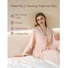 image:imageMomcozy Postpartum Nursing Pajama Set for Women 2 Piece Long Sleeve V Neck Button Down Cotton Maternity Lounge Pjs PinkPink