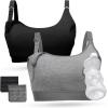image:imageMomcozy Pumping Bra Hands Free Pumping and Nursing Bra in One Holding Breast Pump for Spectra Lansinoh Medela Blackgrey2pk SmallBlack grey2pk