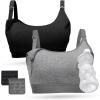 image:imageMomcozy Pumping Bra Hands Free Pumping and Nursing Bra in One Holding Breast Pump for Spectra Lansinoh Medela Blackgrey2pk SmallBlack grey2pk