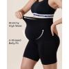 image:imageMomcozy Women Maternity Biker Shorts with Pocket 6 Over Belly High Waisted Pregnancy Yoga Shorts Seamless Casual ActivewearBlack
