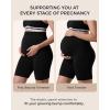 image:imageMomcozy Women Maternity Biker Shorts with Pocket 6 Over Belly High Waisted Pregnancy Yoga Shorts Seamless Casual ActivewearBlack
