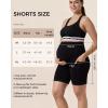 image:imageMomcozy Women Maternity Biker Shorts with Pocket 6 Over Belly High Waisted Pregnancy Yoga Shorts Seamless Casual ActivewearBlack