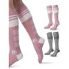 image:imageMomcozy Compression Socks for Women 2030mmHg Athletic Support Socks for Running Travel Flying Yoga amp Workouts 2 PairsGrayPink