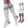 image:imageMomcozy Compression Socks for Women 2030mmHg Athletic Support Socks for Running Travel Flying Yoga amp Workouts 2 PairsPurpleWhite