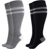 image:imageMomcozy Compression Socks for Women Wide Calf 1520mmHg Knee High Support Socks for Pregnancy Nurses Flying TravelBlackDark Gray