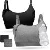 image:imageMomcozy Pumping Bra Hands Free Pumping and Nursing Bra in One Holding Breast Pump for Spectra Lansinoh Medela Blackgrey2pk SmallBlack grey2pk