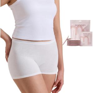 image:imageMomcozy 7 Pcs 100 Cotton Postpartum Underwear for Women Breathable MidHigh Waist Disposable Underwear with Wide GussetWhite