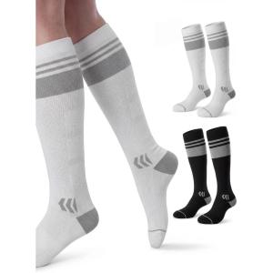 image:imageMomcozy Compression Socks for Women 2030mmHg Athletic Support Socks for Running Travel Flying Yoga amp Workouts 2 PairsBlackWhite