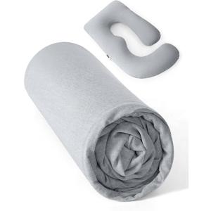 image:imageMomcozy Cooling Cover for Pregnancy Pillows UShaped Full Body Maternity Pillow for Side Sleepers 57 Inch  Support for Back Hip Belly Legs for Pregnant Women Pillowcase Only
