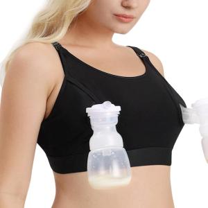image:imageMomcozy Hands Free Pumping Bra Adjustable BreastPumps Holding and Nursing Bra Pumping amp Nursing Bra in OneBlack
