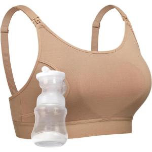 image:imageMomcozy Hands Free Pumping Bra Adjustable BreastPumps Holding and Nursing Bra Pumping amp Nursing Bra in OneMocha