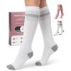 image:imageMomcozy Medical Grade Compression Socks 2030 mmHg FDA Registered Graduated Support Socks for Circulation amp Recovery 2 PairsWhitePink