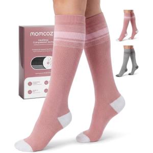 image:imageMomcozy Medical Grade Compression Socks 2030 mmHg FDA Registered Graduated Support Socks for Circulation amp Recovery 2 PairsPinkGray