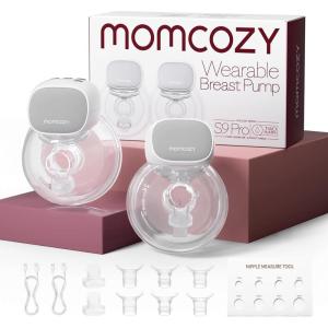 image:imageMomcozy S9 Pro Upgraded Wearable Breast Pump HandsFree Design with Extended Battery Life amp LED Display Double Electric Portable Pump with 2 Modes amp 9 Levels 24mm 2Pack Gray Color24mm 2Pack