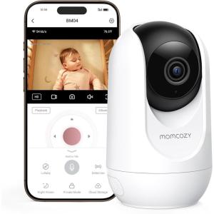 image:imageMomcozy BM04 Smart WiFi Baby Monitor with 2 Cameras 5 1080P Split Screen Video Baby Monitor with Camera and Audio Motion Detection Electric Fence Clear Night Vision 2Way Audio 5000mAh BatteryBM04 Camera Unit