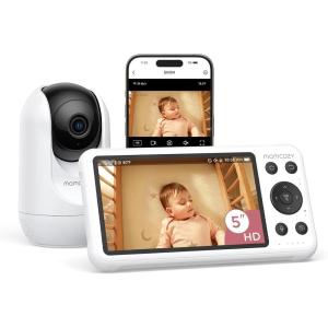 image:imageMomcozy BM04 Smart WiFi Baby Monitor with 2 Cameras 5 1080P Split Screen Video Baby Monitor with Camera and Audio Motion Detection Electric Fence Clear Night Vision 2Way Audio 5000mAh BatteryBM04 with 1 Camera