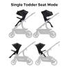 image:imageMomcozy ChangeGo Baby Stroller Second Seat Only  Extra Seat Attachment for ChangeGo Stroller  Adjustable Reclining Seat Extendable UPF50 Canopy Leather Bumper Bar 5Point Harness
