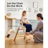 image:imageMomcozy High Chair 5in1 Convertible Wooden High Chair with FoodGrade Tray Baby Set with Removable Harness and Toddler Tower Highchair for 6 Months to 308 lb Adjustable amp Ergonomic WalnutNatural Wood