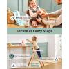 image:imageMomcozy High Chair 5in1 Convertible Wooden High Chair with FoodGrade Tray Baby Set with Removable Harness and Toddler Tower Highchair for 6 Months to 308 lb Adjustable amp Ergonomic WalnutNatural Wood