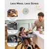 image:imageMomcozy High Chair 5in1 Convertible Wooden High Chair with FoodGrade Tray Baby Set with Removable Harness and Toddler Tower Highchair for 6 Months to 308 lb Adjustable amp Ergonomic WalnutWalnut
