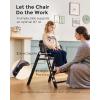 image:imageMomcozy High Chair 5in1 Convertible Wooden High Chair with FoodGrade Tray Baby Set with Removable Harness and Toddler Tower Highchair for 6 Months to 308 lb Adjustable amp Ergonomic WalnutMidnight Black