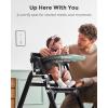 image:imageMomcozy High Chair 5in1 Convertible Wooden High Chair with FoodGrade Tray Baby Set with Removable Harness and Toddler Tower Highchair for 6 Months to 308 lb Adjustable amp Ergonomic WalnutMidnight Black