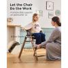 image:imageMomcozy High Chair 5in1 Convertible Wooden High Chair with FoodGrade Tray Baby Set with Removable Harness and Toddler Tower Highchair for 6 Months to 308 lb Adjustable amp Ergonomic WalnutWalnut