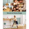 image:imageMomcozy High Chair 5in1 Convertible Wooden High Chair with FoodGrade Tray Baby Set with Removable Harness and Toddler Tower Highchair for 6 Months to 308 lb Adjustable amp Ergonomic WalnutWalnut