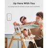 image:imageMomcozy High Chair 5in1 Convertible Wooden High Chair with FoodGrade Tray Baby Set with Removable Harness and Toddler Tower Highchair for 6 Months to 308 lb Adjustable amp Ergonomic WalnutNatural Wood