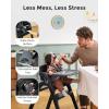 image:imageMomcozy High Chair 5in1 Convertible Wooden High Chair with FoodGrade Tray Baby Set with Removable Harness and Toddler Tower Highchair for 6 Months to 308 lb Adjustable amp Ergonomic WalnutMidnight Black