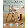 image:imageMomcozy High Chair 5in1 Convertible Wooden High Chair with FoodGrade Tray Baby Set with Removable Harness and Toddler Tower Highchair for 6 Months to 308 lb Adjustable amp Ergonomic WalnutNatural Wood